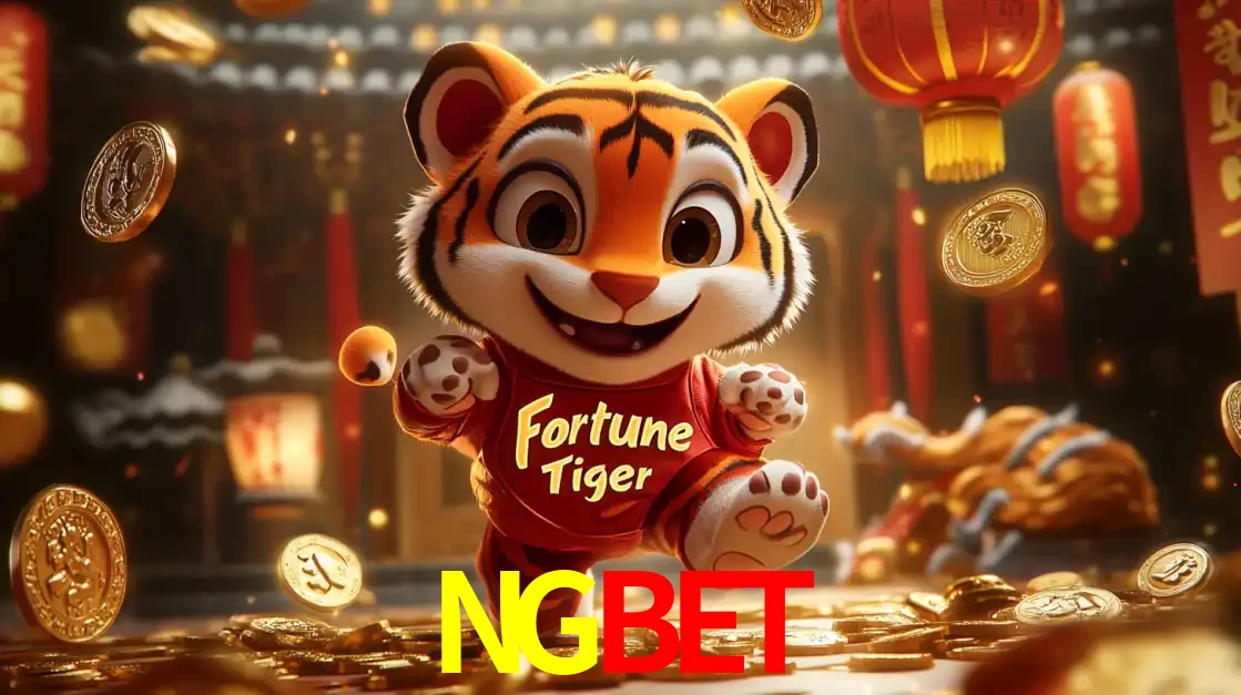 O alegre personagem do Fortune Tiger correndo sobre um caminho de moedas de ouro, simbolizando os grandes prêmios e a diversão do popular jogo de slot do NGBET.